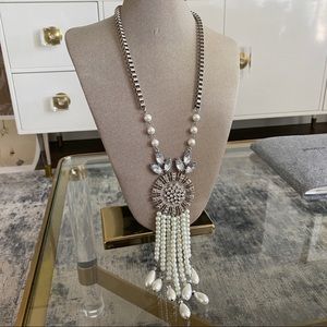 Vintage Style Faux Pearl and Rhinestone Necklace